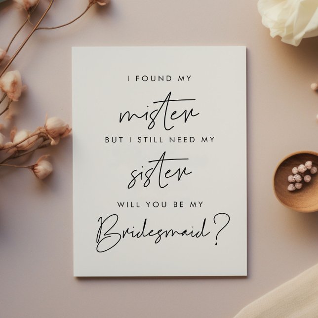 Minimalistisch Wirst du meine Bridesmaid-Karte sei Einladung (Von Creator hochgeladen)
