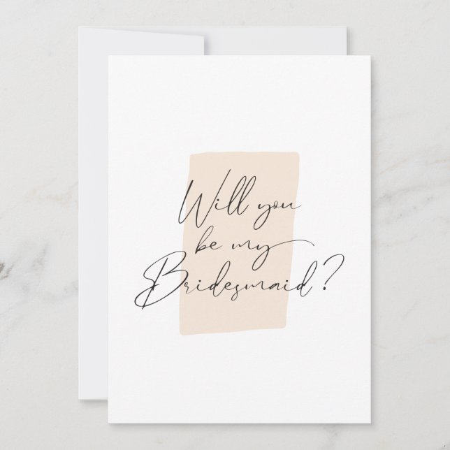 Minimalistisch wirst du meine Bridesmaid-Seite sei Einladung (Vorderseite)