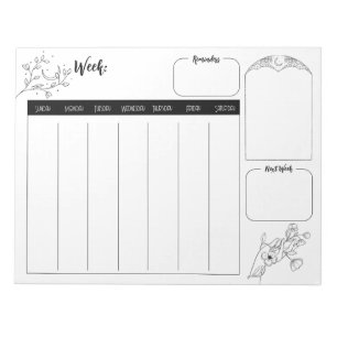 Minimalistisch Witchy Weekly Planner Notepad Notizblock