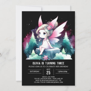 Minimalistisch Woods Fairy Birthday Einladung