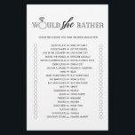 Minimalistisch würde sie lieber Brautparty spielen Flyer<br><div class="desc">Genießen Sie Ihr Brautparty mit diesen einfachen und niedlichen Spielen. Karo unsere Kollektion für mehr Brautparty Spiele im selben Stil. Bitte beachten Sie,  dass diese Spiele nicht bearbeitet werden können.</div>