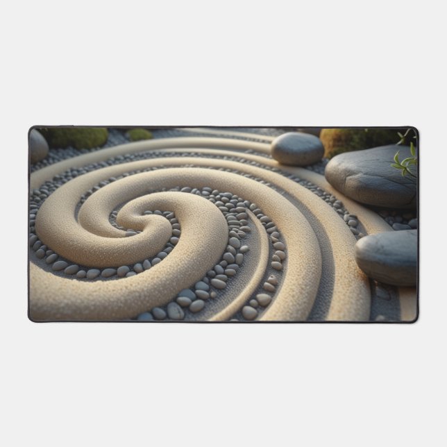 Minimalistisch Zen Garden Desk Mat Schreibtischunterlage (Vorderseite)