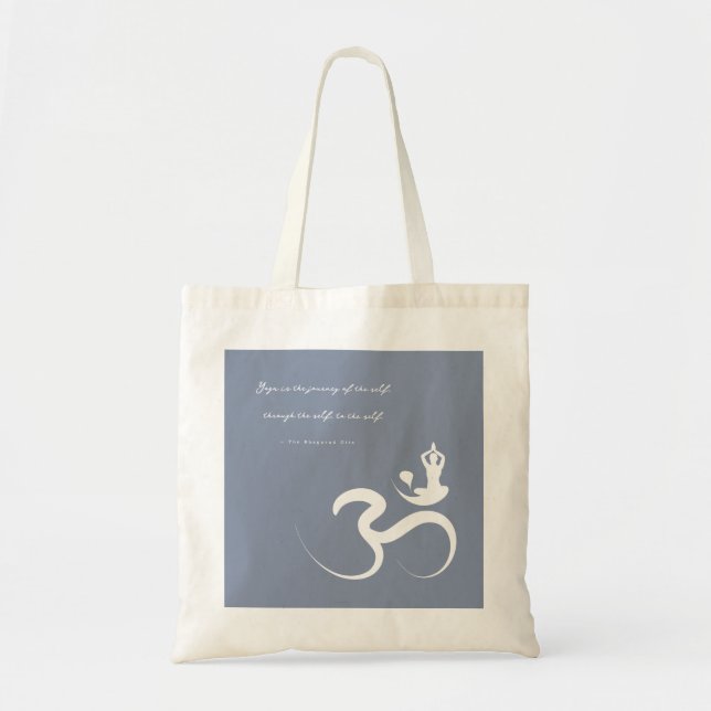 Minimalistisch Zen Yoga Spiritual Om Om Calligraph Tragetasche (Vorne)