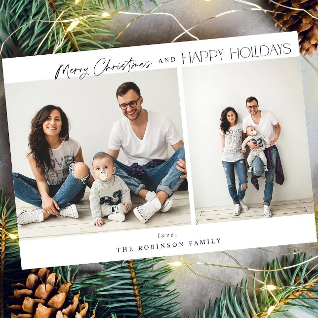 Minimalistisch zwei Fotos frohe Weihnachten (Von Creator hochgeladen)