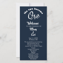 Minimalistisch zwei werden zu einem Hochzeitsprogr