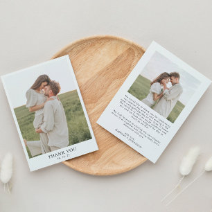 Minimalistische 2-Foto-Hochzeit Dankeskarte