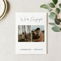 Minimalistische 2-Foto-Script-Engagement-Partei