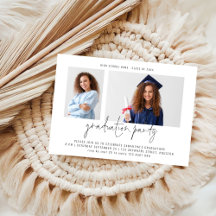 Minimalistische 2-Foto-Script-Graduierungspartei