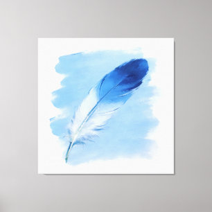 Minimalistische 3D-Öl-Küstenblaue Pinselfeder Leinwanddruck