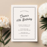 Minimalistische 60. Geburtstagsparty Einladung<br><div class="desc">Diese minimalistische 60. Geburtstagsfeier mit klassischem Design und einzigartiger Drehung wurde für die Scalloped Border Collection entworfen und wird dieser modernen Einladung sicherlich ein wenig Retro-Ambiente verleihen. Wenn Sie gewollt haben, Ihren Gast mit diesem einzigartigen Design vertraut zu machen, ist diese Suite perfekt für Sie. Für eine erweiterte Anpassung dieses...</div>