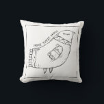 Minimalistische Abbildung von Bird Folk Art Kissen<br><div class="desc">Minimalistische Zeile zeichn eines Vogels im Stil der Volkskunst und "Zuhause tweet Zuhause" Slogan.</div>