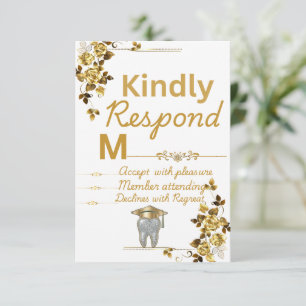 Minimalistische Abschluss-RSVP-Karte für Zahnarzth RSVP Karte