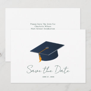 Minimalistische Abschlussmütze & individueller Nam Save The Date