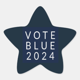 Minimalistische Abstimmung Blue Kamala Harris 2024 Stern-Aufkleber