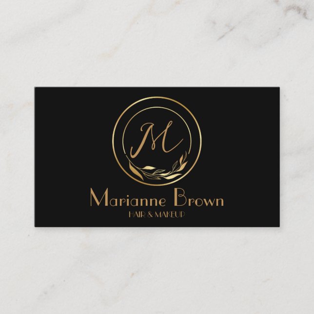 Minimalistische Abstrakte Black Business Card Visitenkarte (Vorderseite)