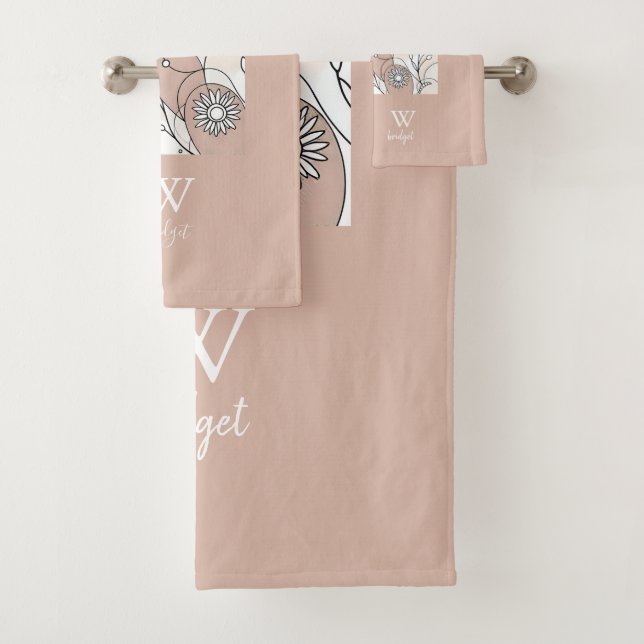 Minimalistische Abstrakte Boho Gemütliches Dekor Badhandtuch Set (Insitu)