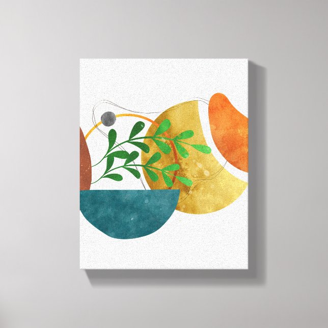 Minimalistische Abstrakte botanische Bio Formen Leinwanddruck (Vorderseite)