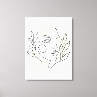 Minimalistische Abstrakte Face Line Art Leinwanddruck