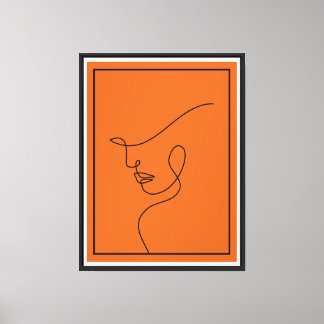 Minimalistische Abstrakte Face Line Art Print - Ei Leinwanddruck
