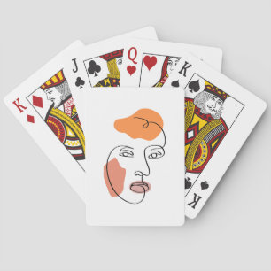 Minimalistische Abstrakte Fassade Portrait Line Ar Spielkarten