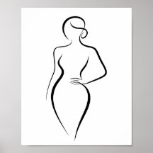 Minimalistische abstrakte Frauenkörper-Linienkunst