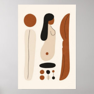 Minimalistische abstrakte Frauenwandkunst Modern Poster