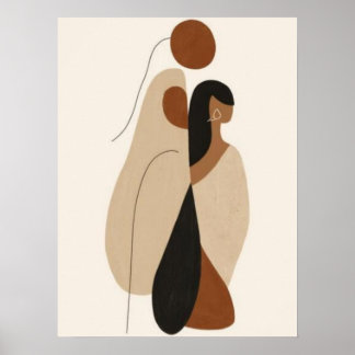 Minimalistische abstrakte Frauenwandkunst | Skandi Poster