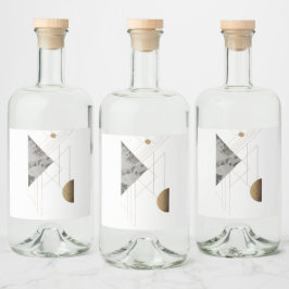 Minimalistische Abstrakte Geometrie Alkoholflaschenetikett