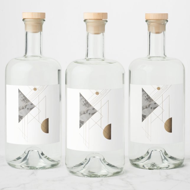 Minimalistische Abstrakte Geometrie Alkoholflaschenetikett (Flaschen)