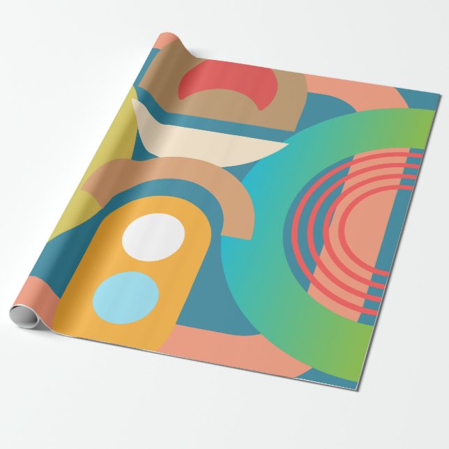 Minimalistische Abstrakte geometrische Formen Geschenkpapier (Ungerollt)