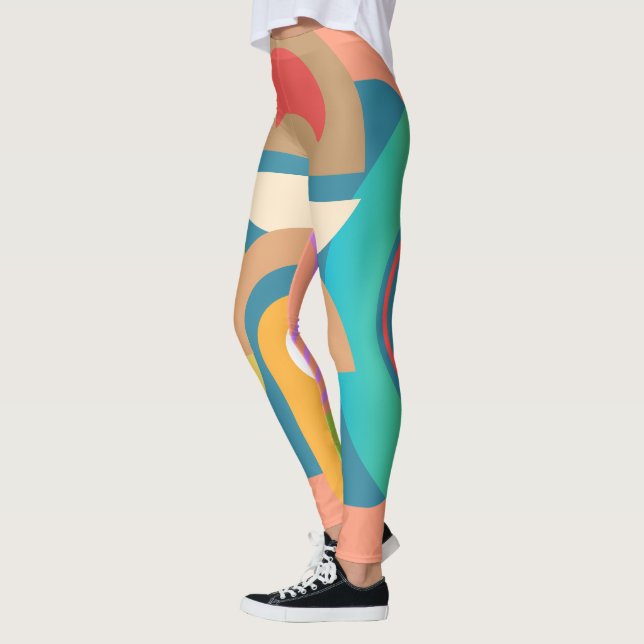 Minimalistische Abstrakte geometrische Formen Leggings (Links)