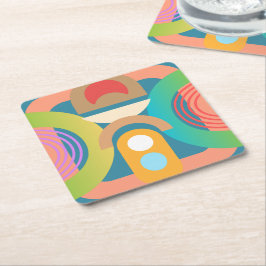 Minimalistische Abstrakte geometrische Formen Rechteckiger Pappuntersetzer