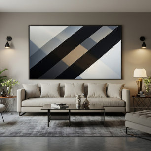 Minimalistische abstrakte geometrische neutrale Di Leinwanddruck