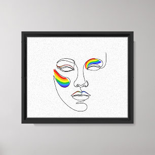 Minimalistische abstrakte Gesichtslinien-Kunst Wan Leinwanddruck