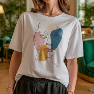 Minimalistische Abstrakte Gesichtspassage Eine Lin Tri-Blend Shirt