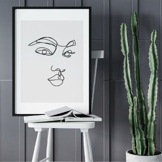 Minimalistische Abstrakte Gesichtspassage Portrait Poster