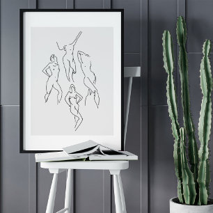 Minimalistische Abstrakte Gesichtspassage Portrait Poster