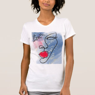 Minimalistische Abstrakte Gesichtspassage Portrait T-Shirt