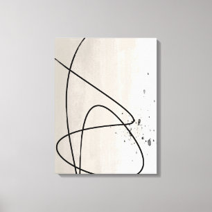 Minimalistische Abstrakte Kunst in Beige und Schwa Leinwanddruck