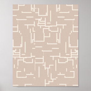 Minimalistische abstrakte Linien Neutral Beige Poster