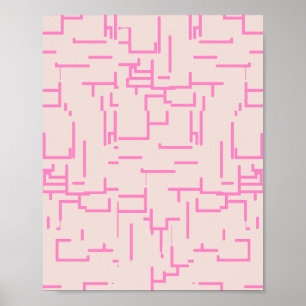 Minimalistische abstrakte Linien Neutral und Rosa Poster