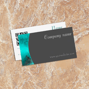 Minimalistische abstrakte QR-Visitenkarte, grün gr Visitenkarte