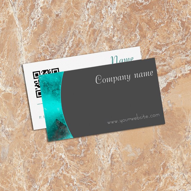 Minimalistische abstrakte QR-Visitenkarte, grün gr Visitenkarte (Von Creator hochgeladen)