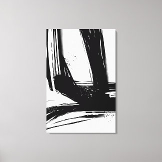 Minimalistische Abstrakte Schlaganfälle in Schwarz Leinwanddruck