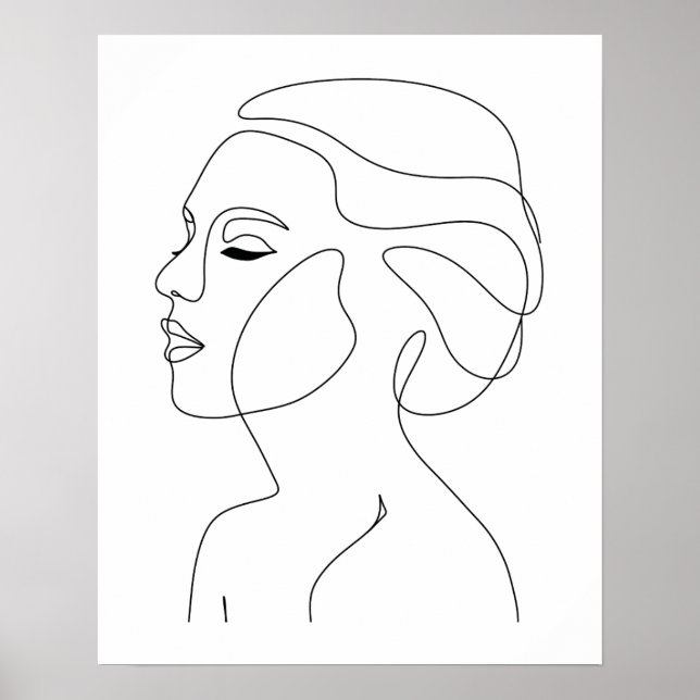 Minimalistische Abstrakte Schöne Fraueninsel Kunst Poster (Vorne)
