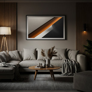 Minimalistische abstrakte verbrannte orange Akzent Leinwanddruck