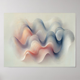 Minimalistische Abstrakte Waves Kunst - Weichzeich Poster