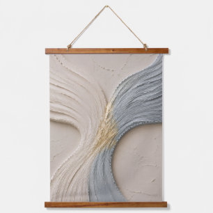 Minimalistische abstrakte Wellenwandteppich Japa Wandteppich Mit Holzrahmen