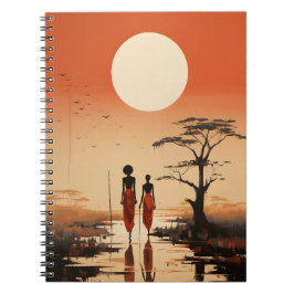 Minimalistische afrikanische Kunst Elegante Schwar Notizblock