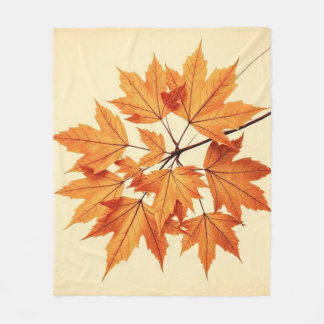 Minimalistische Ahornblätter-Kunst – Botanischer D Fleecedecke